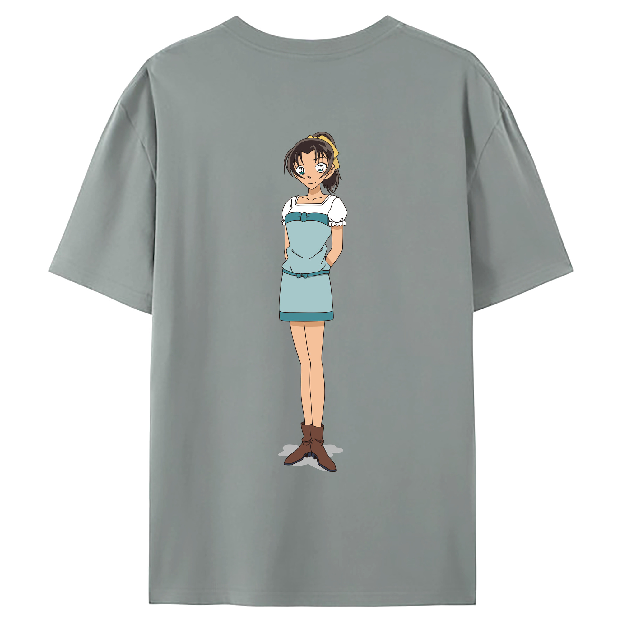 （画像用） 名探偵コナン Detective Conan 綿100％ メンズ半袖Tシャツ（バックプリント） 通気性
